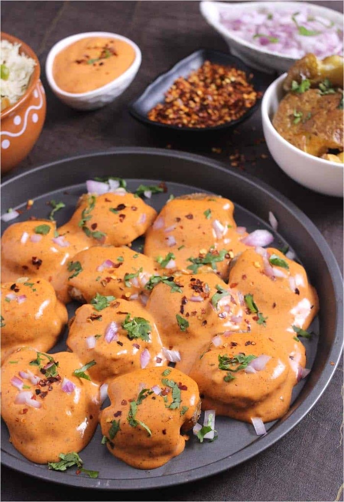 A plate of cajun potatoes in spicy mayo